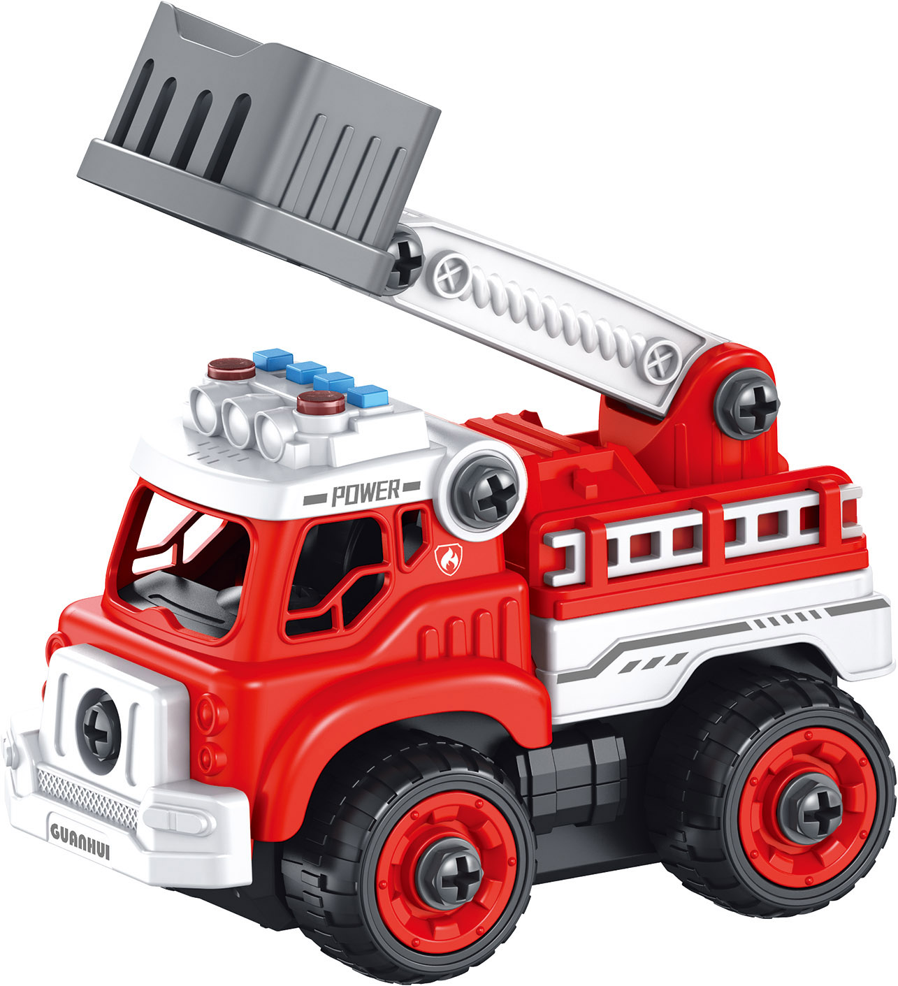Educational Toys 4-in-1 Remote Control Take Apart STEM Toys, Build Your Own Firetruck  with Toy Drill Remote